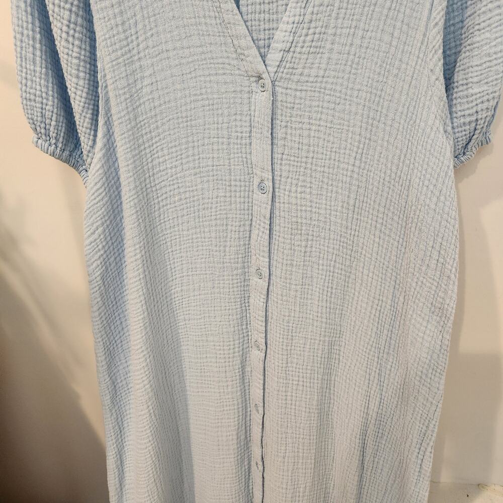 Sundays Decker gauzy cotton baby blue midi dress size large - Picture 4 of 7